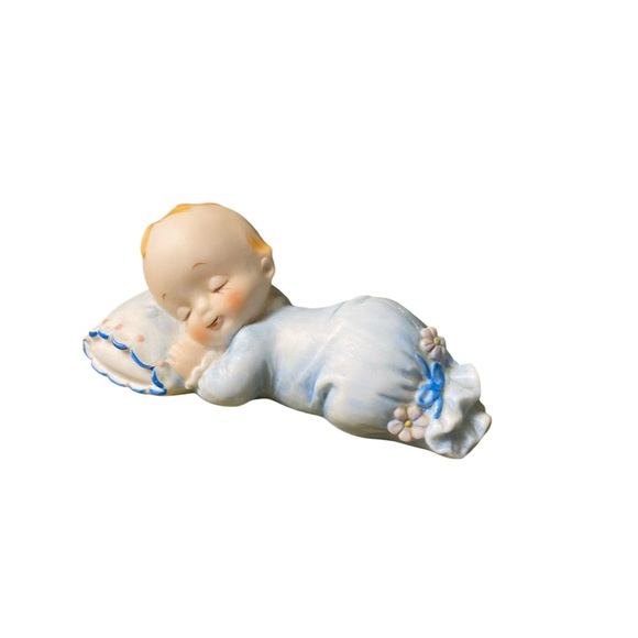 Vintage Little Sleeping Baby Boy Figurine George Good Josef Originals Ceramic - Picture 4 of 11